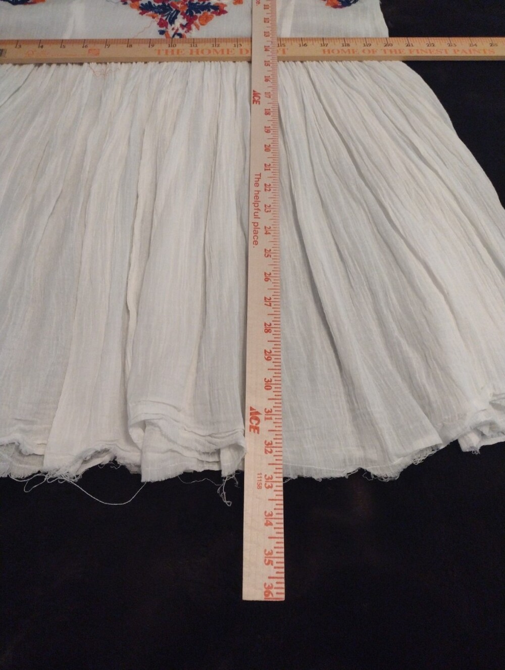 Free People One Sz M Embroidered Mini Dress Tunic Ivory Boho Festival Flowy - Picture 5 of 10